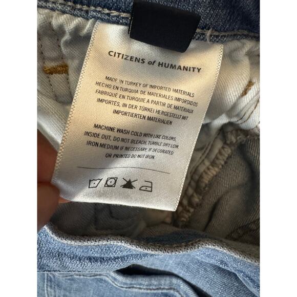 Citizens Of Humanity Isola Cropped Bootcut Frayed Hem Denim Jeans Size 32 - Picture 11 of 11